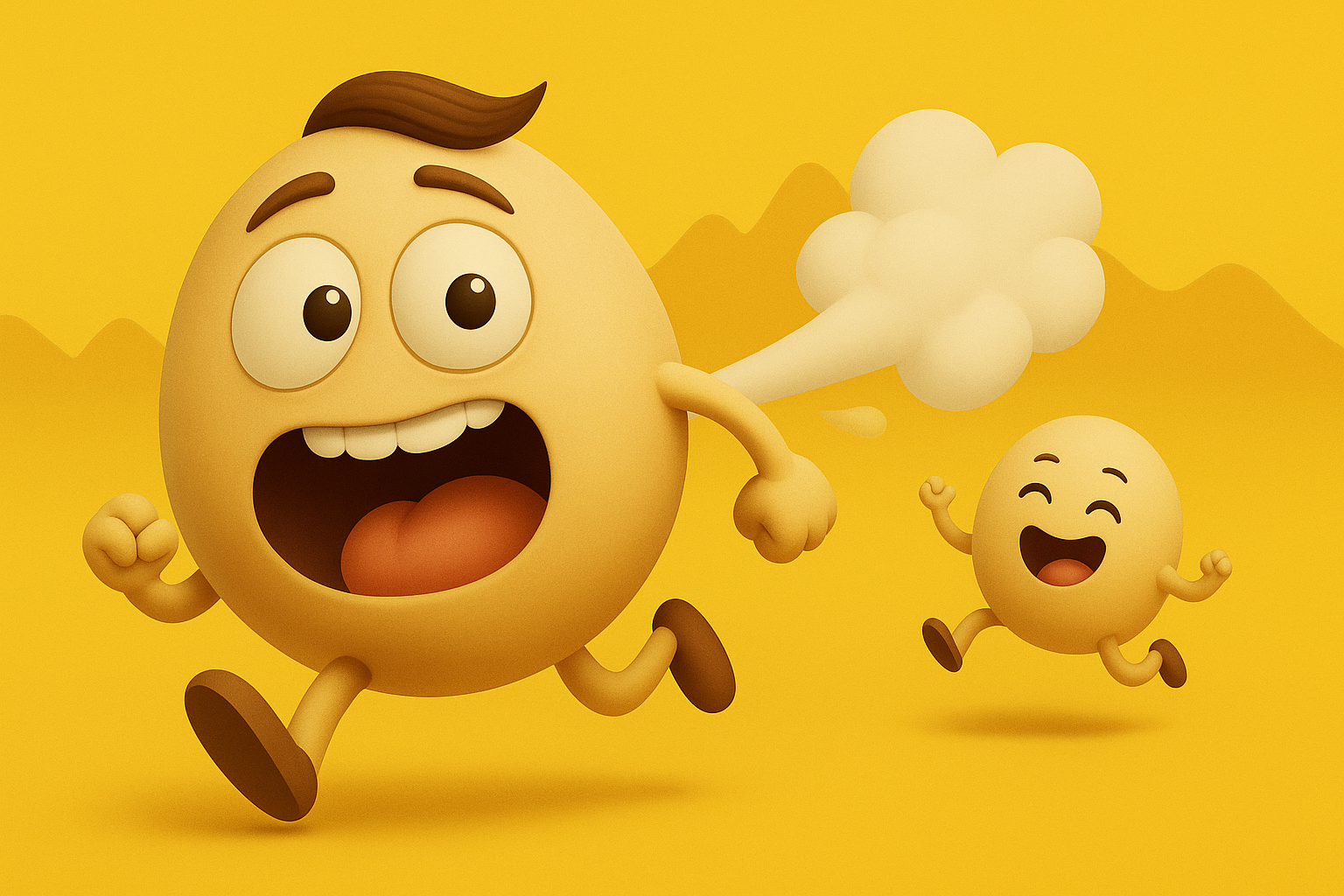 Egbert Featherbottom and friend - cartoon egg characters